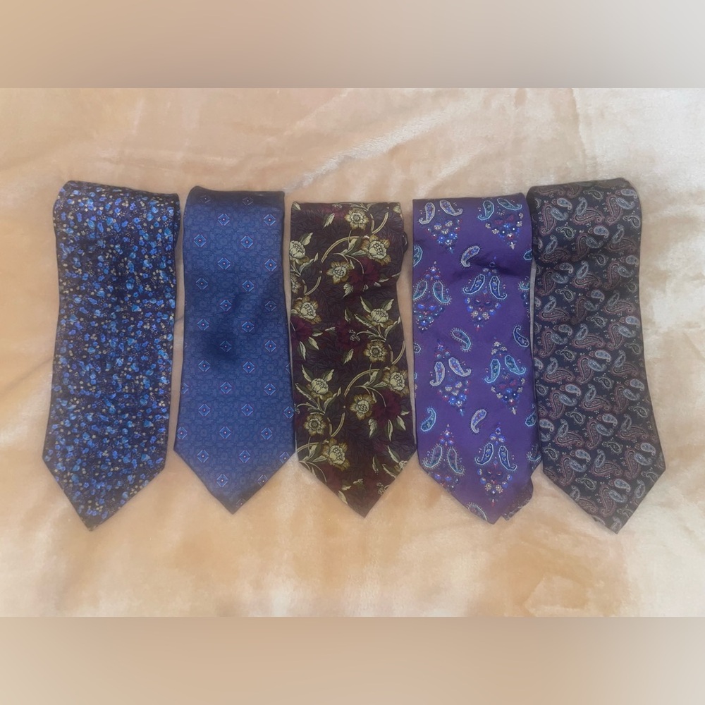 Christian Dior Monsieur Silk Tie Lot of 5, Very Nice, Must See!